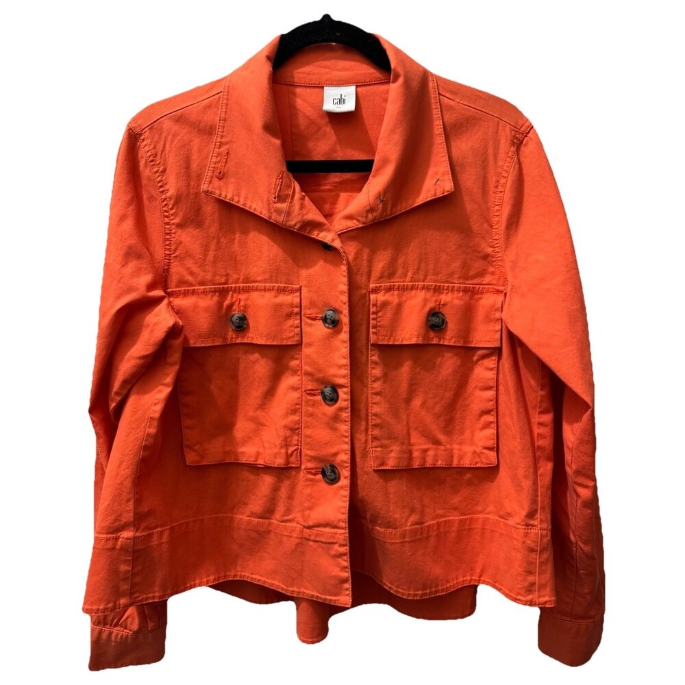 Cabi Orange Safari Style Jacket Blazer Small Style 5098